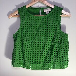 NWT KATE SPADE X TARGET Green Eyelet Shell Tank Top Shirt XXS